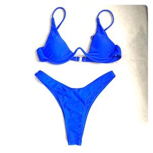 Bright blue bikini